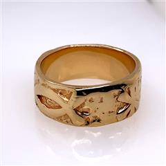 James Avery Retired Fish 14K Yellow Gold Band Ring
